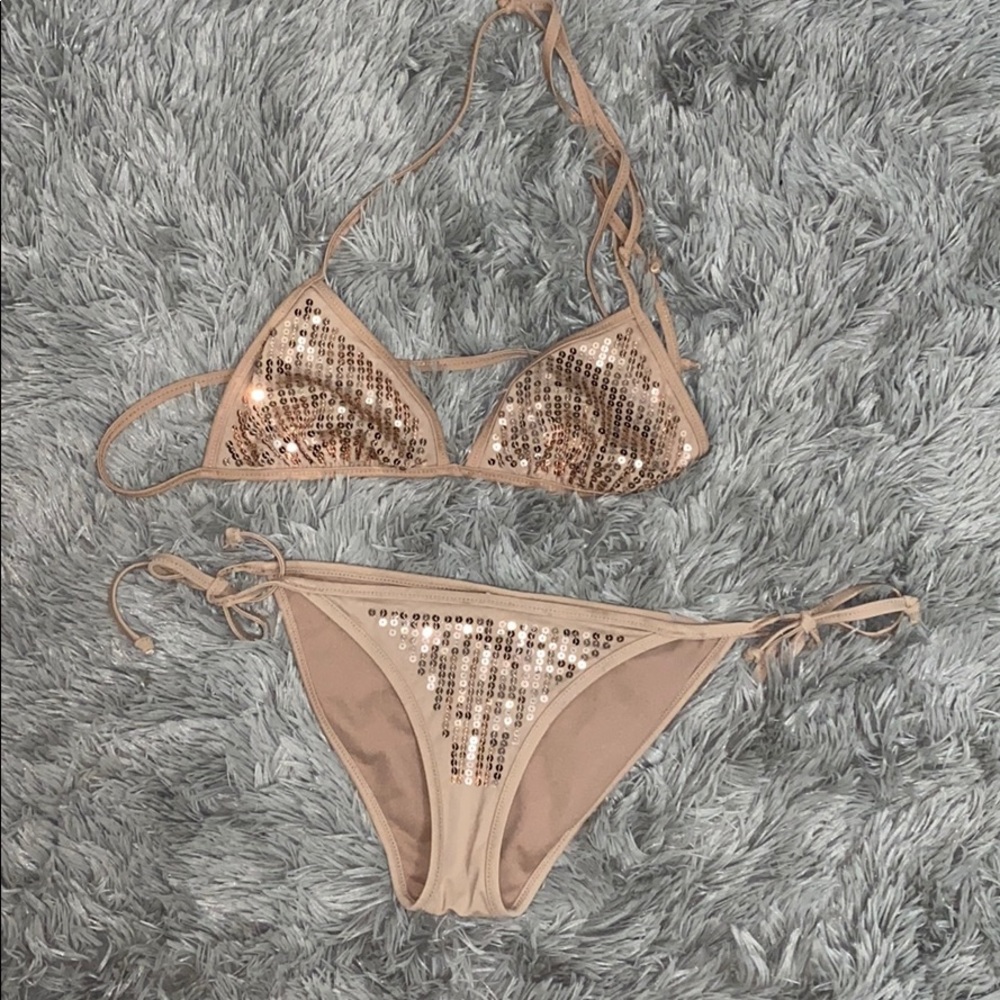 Bikini Set with Rose Gold Sequins